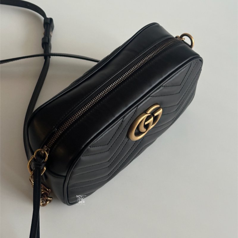 99新🆕 全配有購證🙌🏻 Gucci 古馳 GG相機包 黑金-4