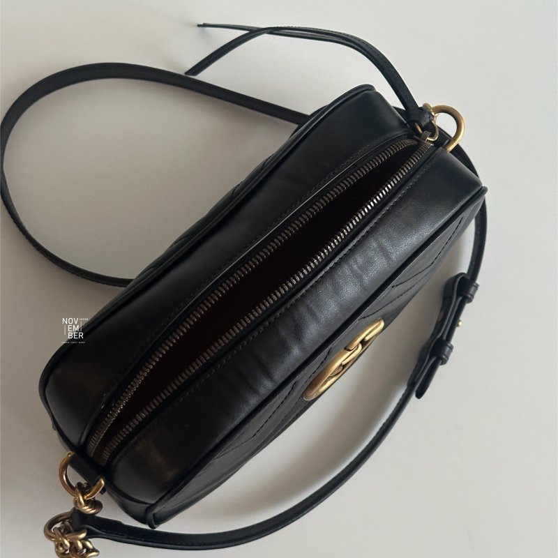 99新🆕 全配有購證🙌🏻 Gucci 古馳 GG相機包 黑金-5