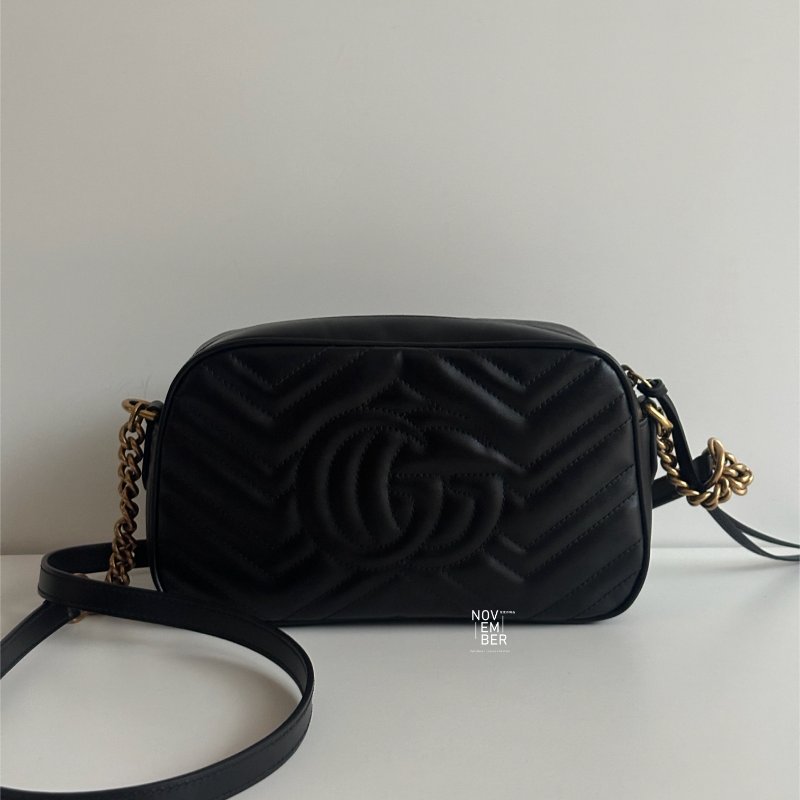 99新🆕 全配有購證🙌🏻 Gucci 古馳 GG相機包 黑金-7