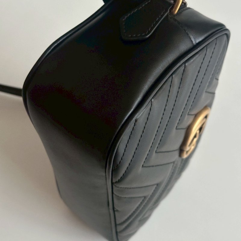 99新🆕 全配有購證🙌🏻 Gucci 古馳 GG相機包 黑金-13