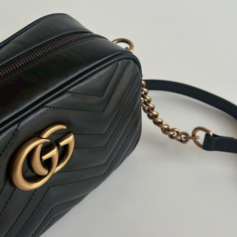 99新🆕 全配有購證🙌🏻 Gucci 古馳 GG相機包 黑金-15