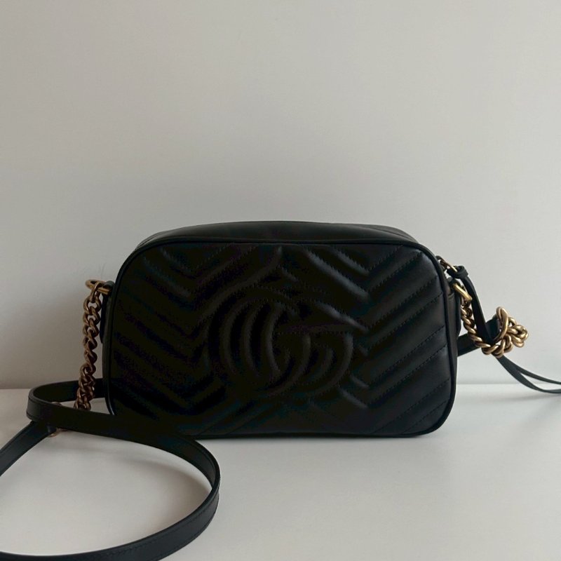 99新🆕 全配有購證🙌🏻 Gucci 古馳 GG相機包 黑金-16