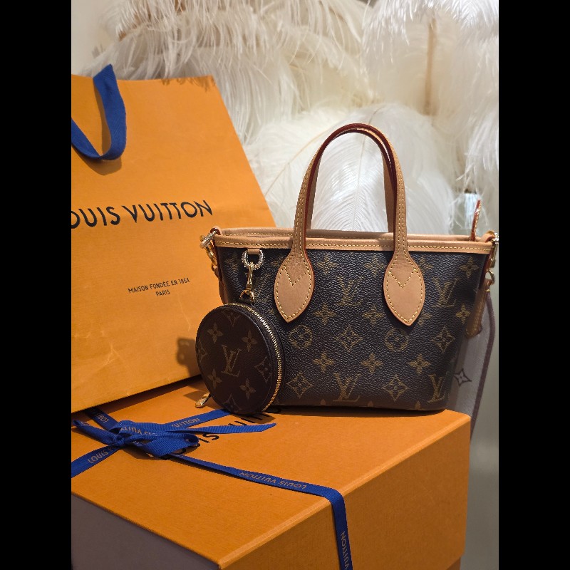 Louis Vuitton Neverfull BB 迷你托特包 日本購證熱門小尺寸可手提+斜背-10
