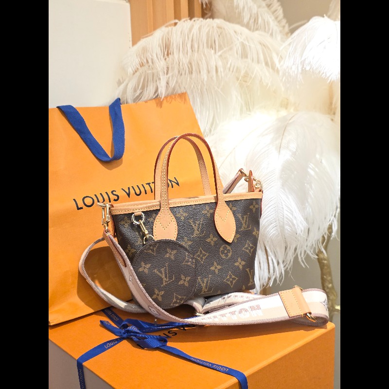 Louis Vuitton Neverfull BB 迷你托特包 日本購證熱門小尺寸可手提+斜背-14