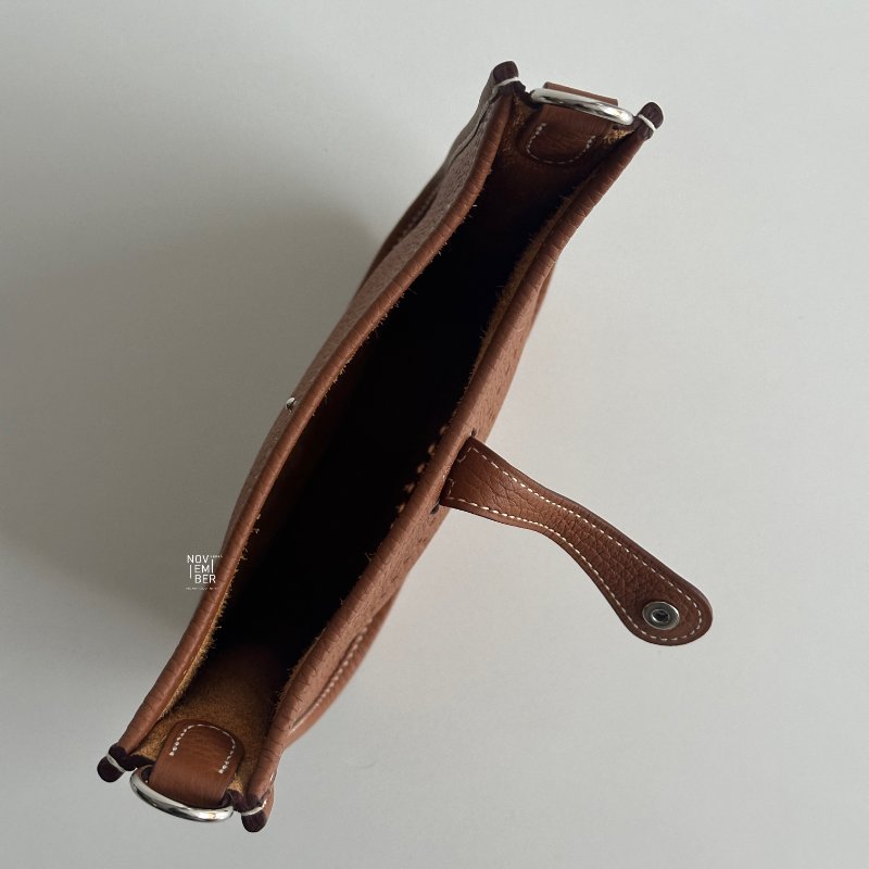 99新🆕 Hermès 愛馬仕 Mini Evelyne 金棕銀釦 二代-3