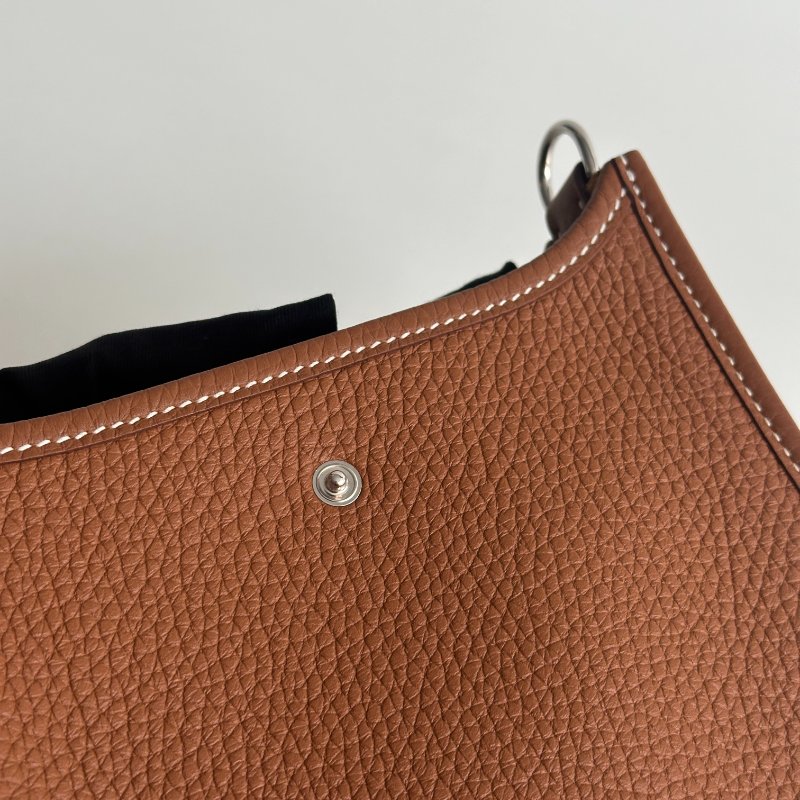 99新🆕 Hermès 愛馬仕 Mini Evelyne 金棕銀釦 二代-11