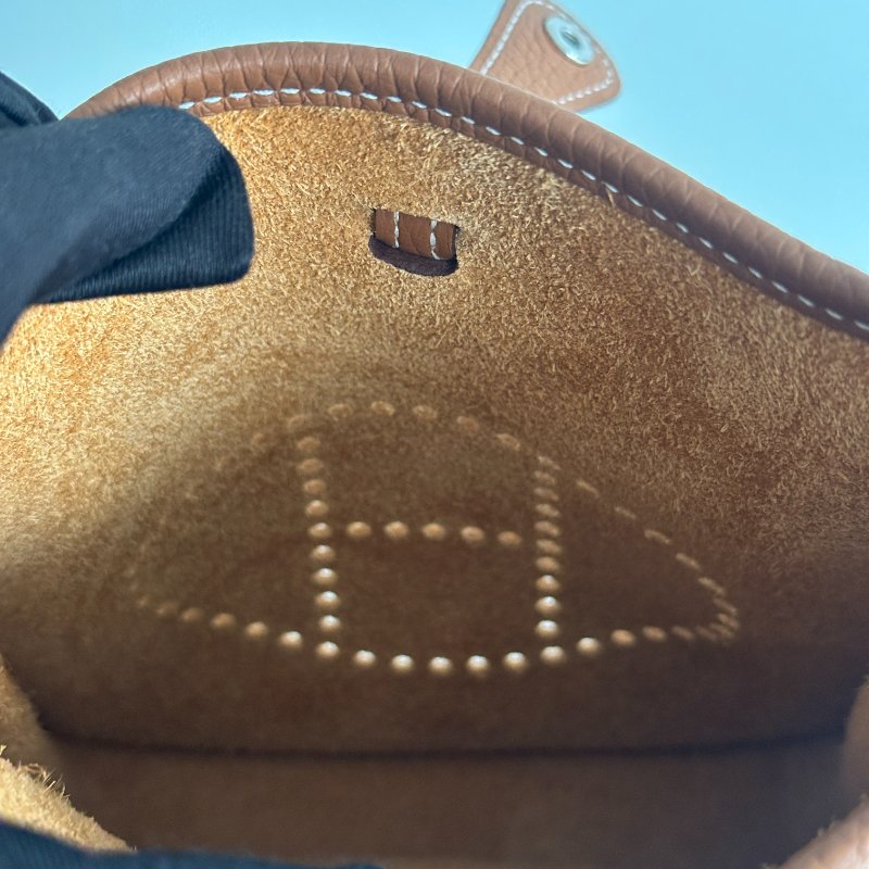 99新🆕 Hermès 愛馬仕 Mini Evelyne 金棕銀釦 二代-15
