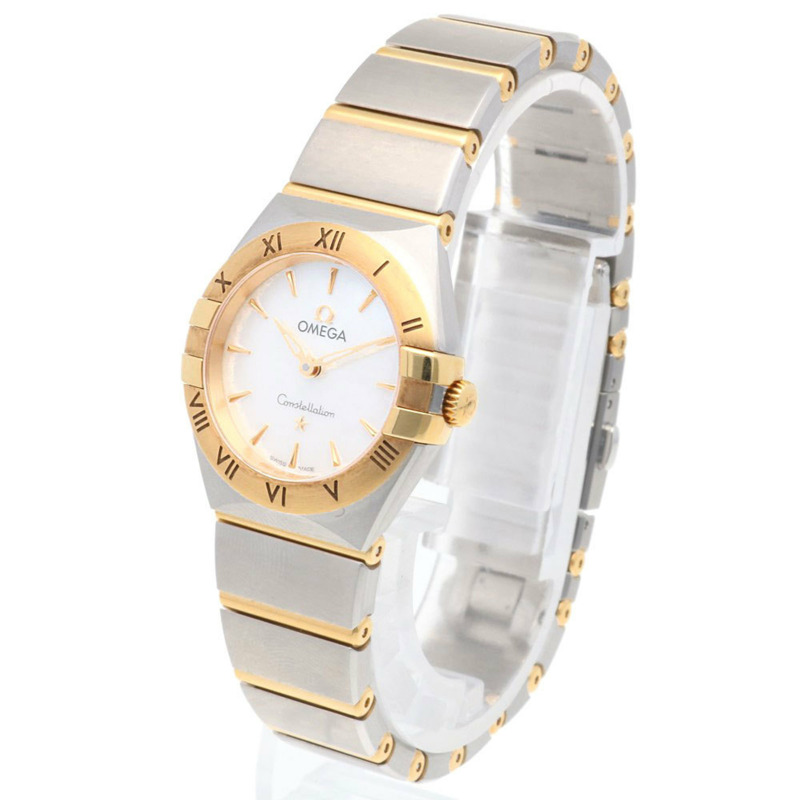 歐米茄星座系列腕錶,不鏽鋼錶殼,石英機芯,型號13120256005002,92962XXX,女士款,二手,白色錶殼-2