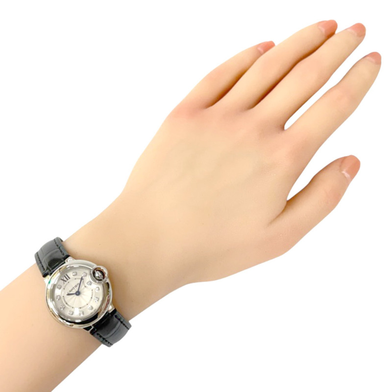 卡地亞藍氣球腕錶,不鏽鋼3009石英女錶,二手,11顆鑽石-1