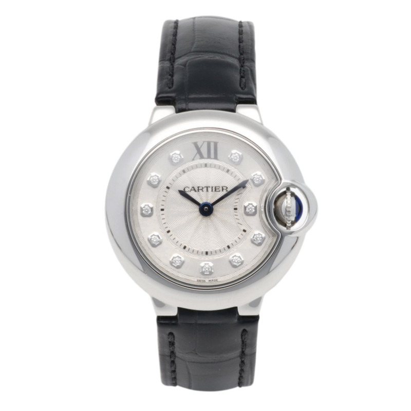 卡地亞藍氣球腕錶,不鏽鋼3009石英女錶,二手,11顆鑽石-6