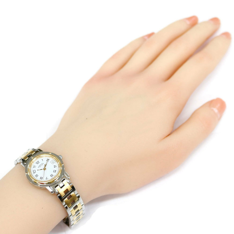 愛馬仕 Clipper 系列腕錶,不鏽鋼材質,CL4.220,石英機芯,拋光處理,女士款,二手-1