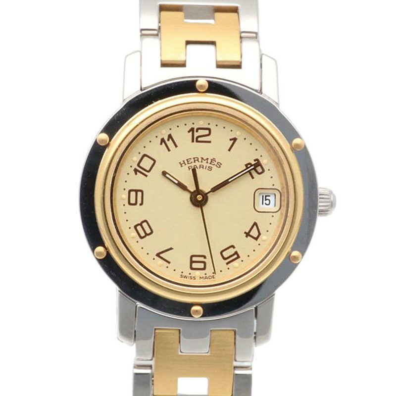 愛馬仕 Clipper 系列腕錶,不鏽鋼材質,CL4.220,石英機芯,拋光處理,女士款,二手-0