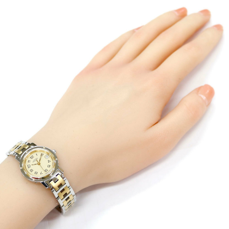 愛馬仕 Clipper 系列腕錶,不鏽鋼材質,CL4.220,石英機芯,拋光處理,女士款,二手-1