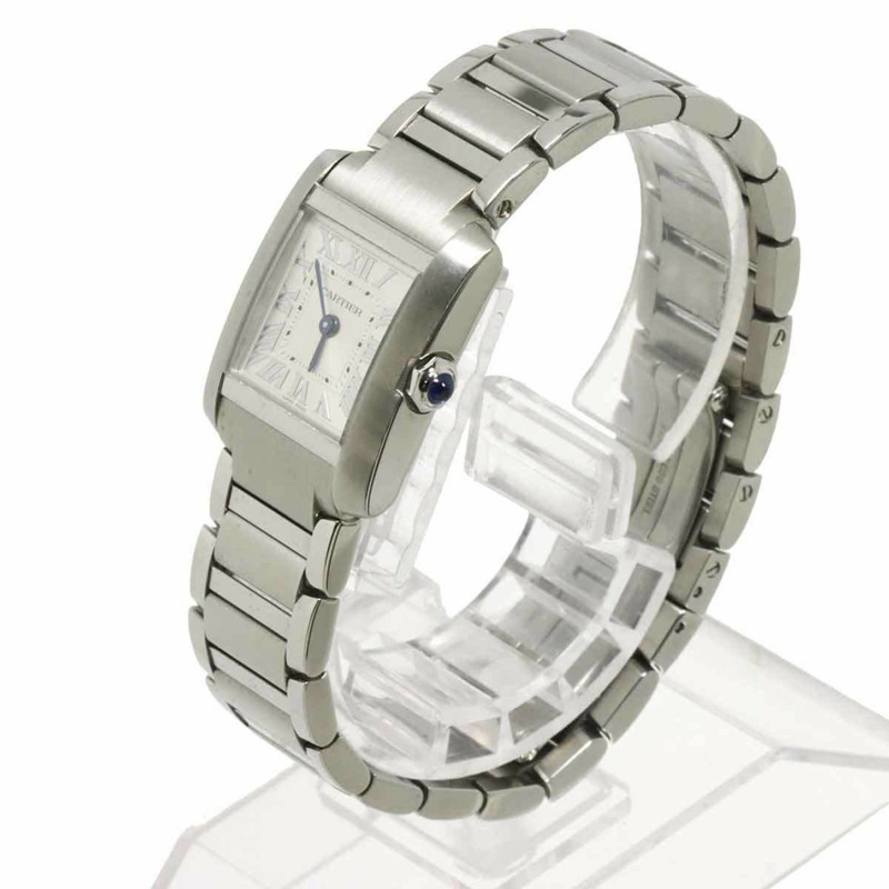 卡地亞 Tank Française SM WSTA0129 女士腕錶,銀色,石英錶-2