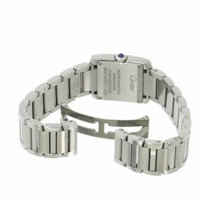 卡地亞 Tank Française SM WSTA0129 女士腕錶,銀色,石英錶-4