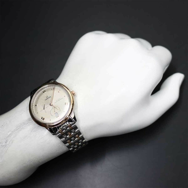 歐米茄碟飛系列尊貴同軸組合腕錶 434 20 41 21 09 001 男士腕錶 日期顯示 亞麻色 18KPG 玫瑰金 自動上鍊-3