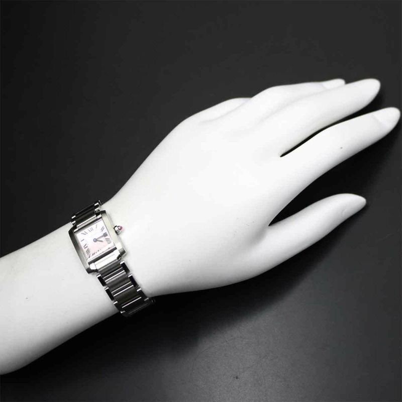 卡地亞 Tank Française SM W51028Q3 女士腕錶,粉紅錶殼,石英錶-2