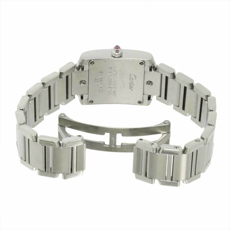 卡地亞 Tank Française SM W51028Q3 女士腕錶,粉紅錶殼,石英錶-3