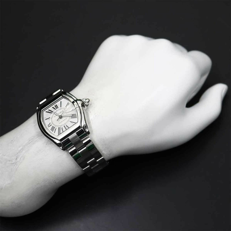 卡地亞 Roadster LM W62025V3 男士腕錶，日期顯示，銀色，自動上鍊機芯-2