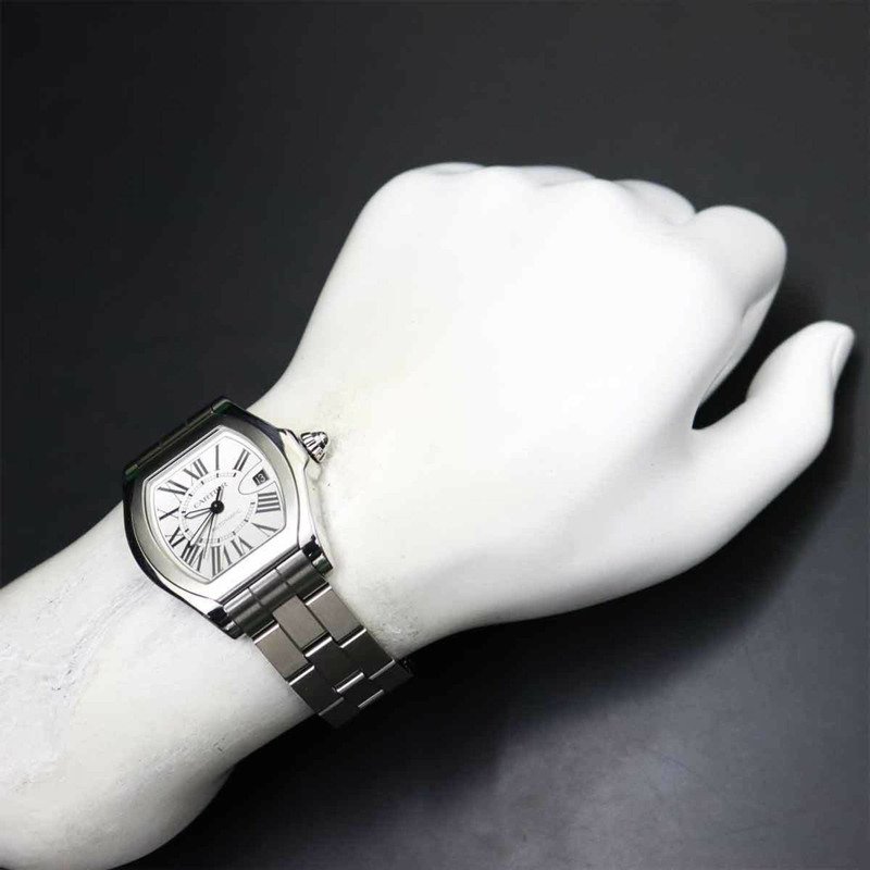 卡地亞 Roadster LM W6206017 男士腕錶，日期顯示，銀色，自動上鍊機芯-2