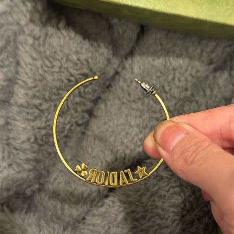 Dior J’A DIOR鍍金復古大圈耳環-12