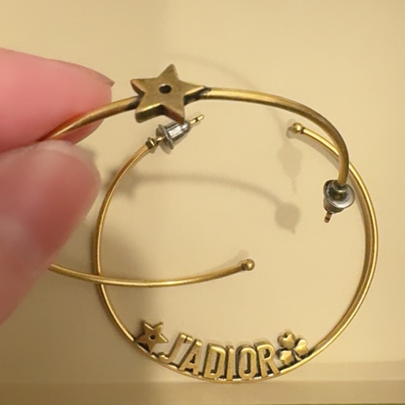 Dior J’A DIOR鍍金復古大圈耳環-13