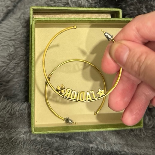 Dior J’A DIOR鍍金復古大圈耳環-14