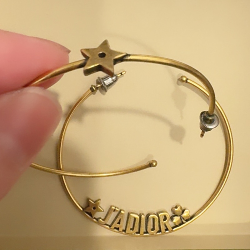 Dior J’A DIOR鍍金復古大圈耳環-17
