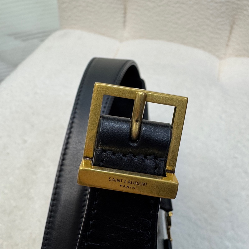 SaintLaurent YSL黑色牛皮LE5à7肩背包金釦腋下包經典logo款-22