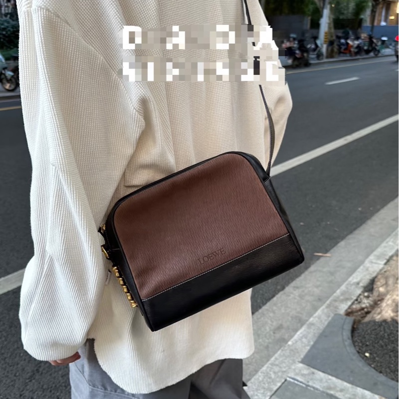 Loewe 栗子色金蛇骨斜背包-0