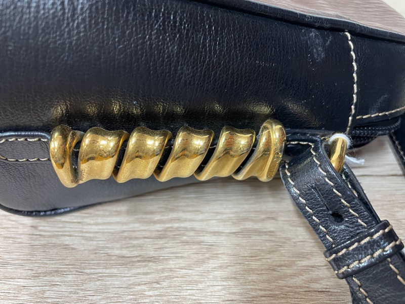 Loewe 栗子色金蛇骨斜背包-9