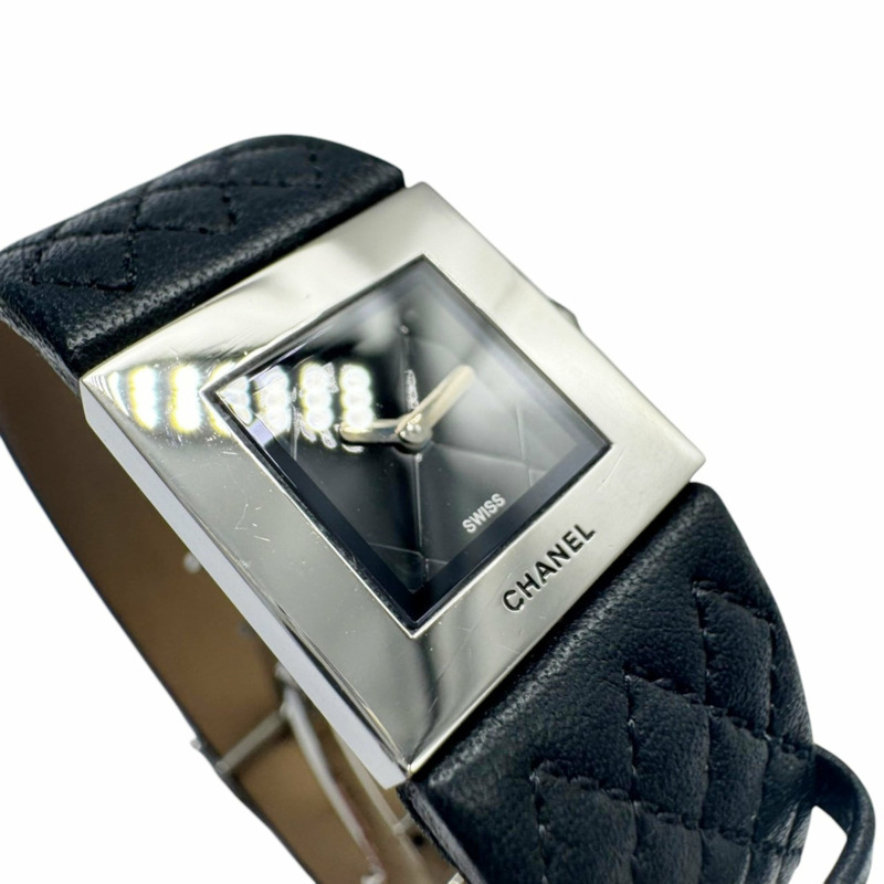 香奈兒 (CHANEL) Matelassé 女士腕錶,黑色錶盤,型號 H0116 QM00028,皮革錶帶,石英機芯-6