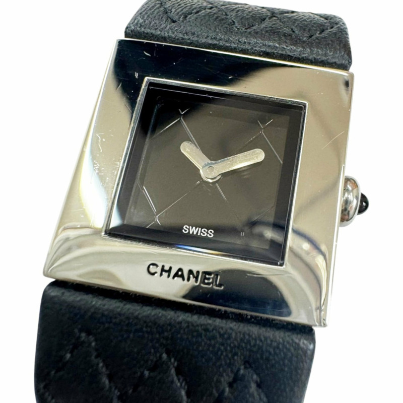 香奈兒 (CHANEL) Matelassé 女士腕錶,黑色錶盤,型號 H0116 QM00028,皮革錶帶,石英機芯-7