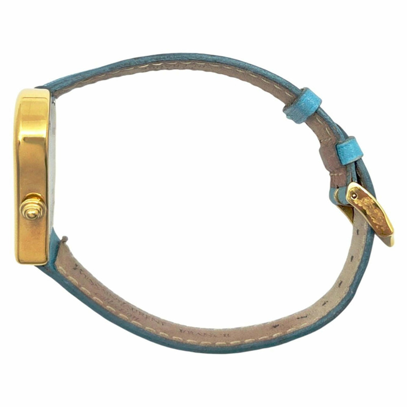 YVES SAINT LAURENT Yves Saint Laurent 石英手錶,心型,不鏽鋼 04F GP,皮革錶帶,藍白錶盤,女款。-5