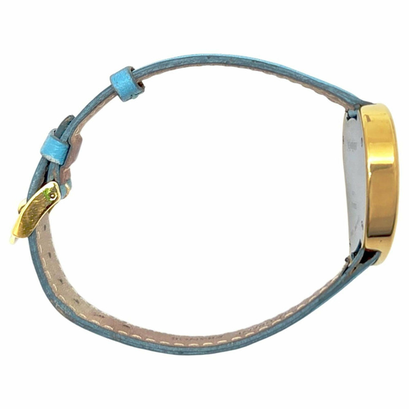 YVES SAINT LAURENT Yves Saint Laurent 石英手錶,心型,不鏽鋼 04F GP,皮革錶帶,藍白錶盤,女款。-6