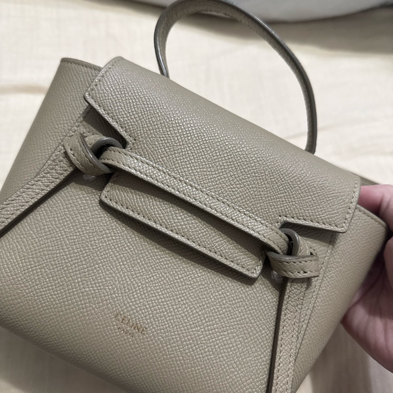 Celine Pico Belt 鯰魚包 奶茶色-0