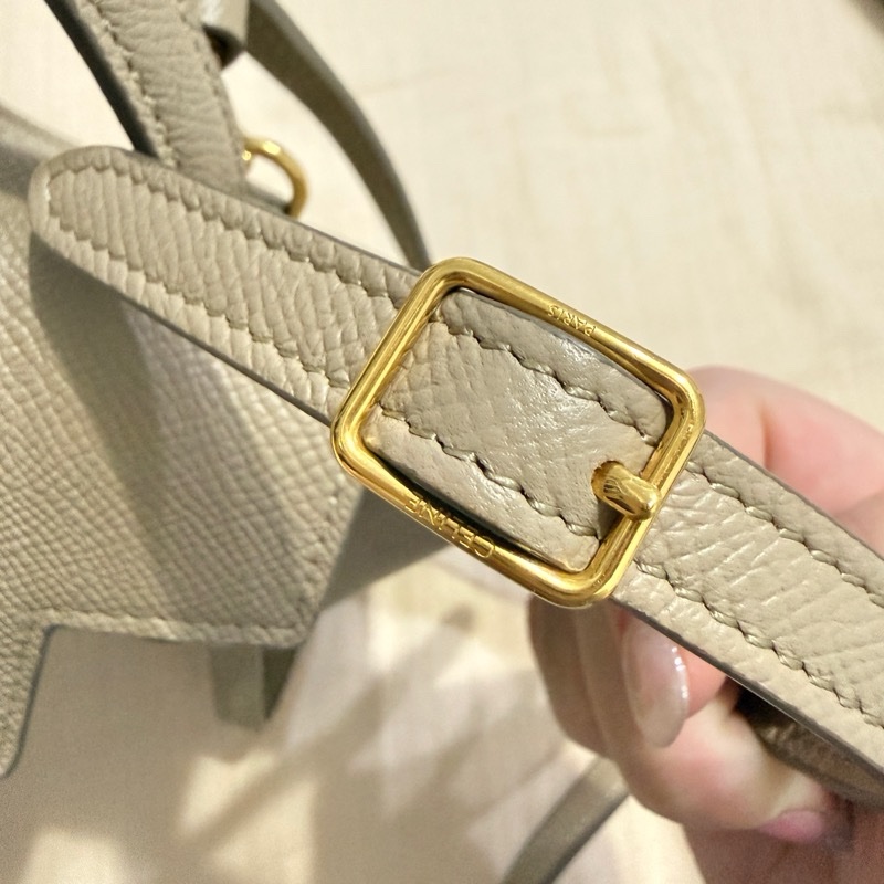 Celine Pico Belt 鯰魚包 奶茶色-10