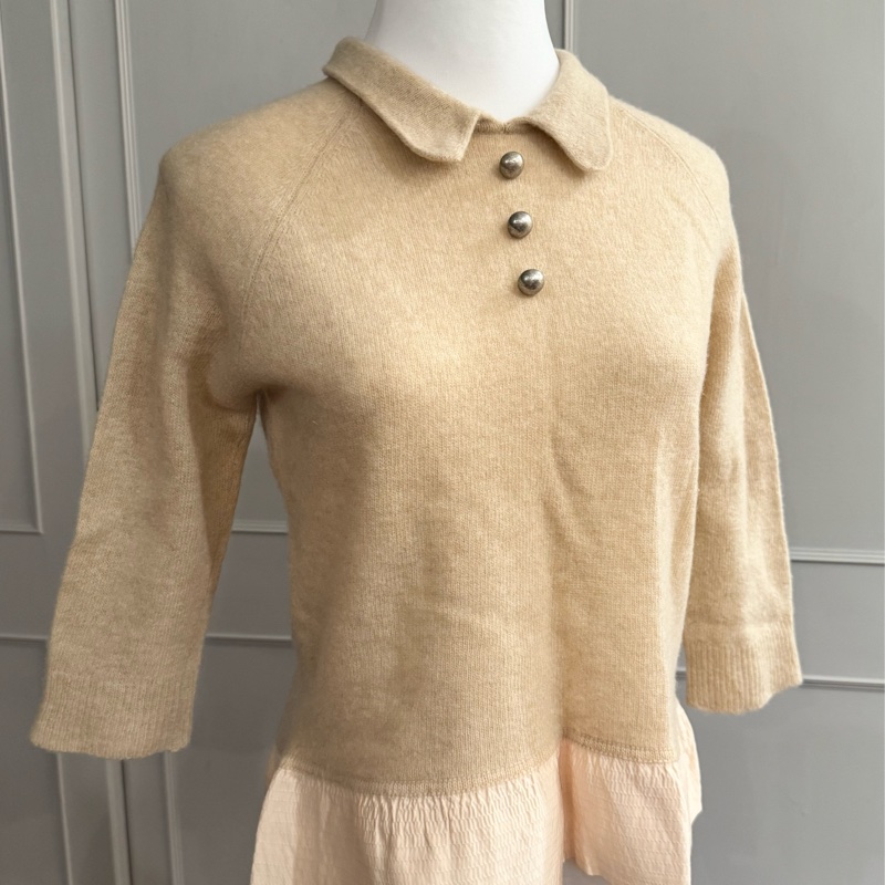 《新歡舊愛》正品LV路易威登金屬釦奶茶色毛衣M-0