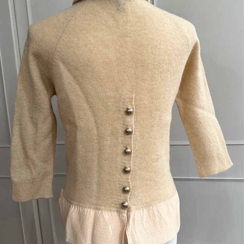 《新歡舊愛》正品LV路易威登金屬釦奶茶色毛衣M-2