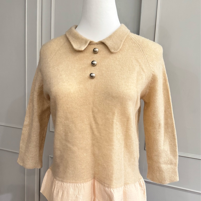 《新歡舊愛》正品LV路易威登金屬釦奶茶色毛衣M-3