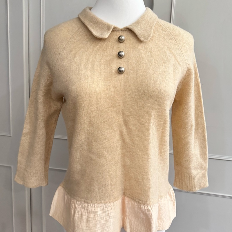 《新歡舊愛》正品LV路易威登金屬釦奶茶色毛衣M-7
