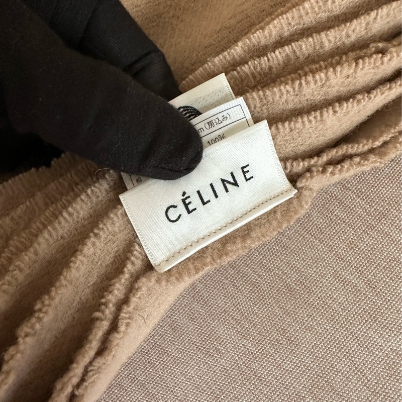 Celine 羊毛淺棕披肩-1