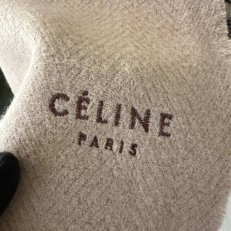 Celine 羊毛淺棕披肩-5