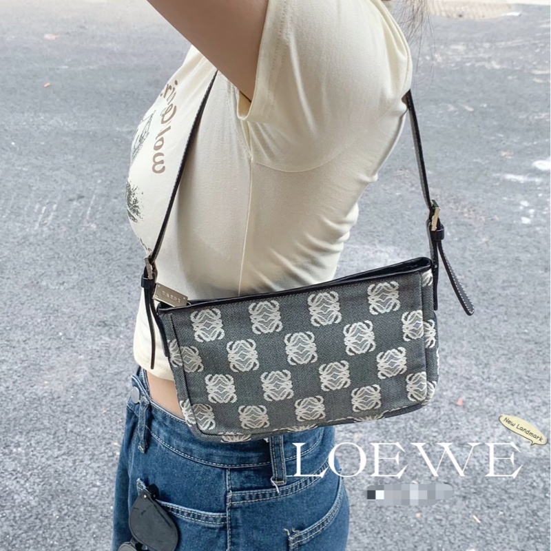 Loewe 老花牛仔布面麻將包-0