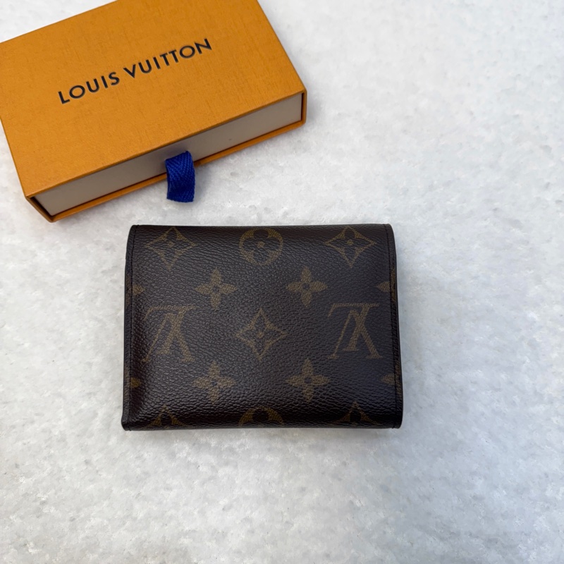 LouisVuitton路易威登LV原花Monogram咖啡色Victorine三折短夾錢包M62472-1