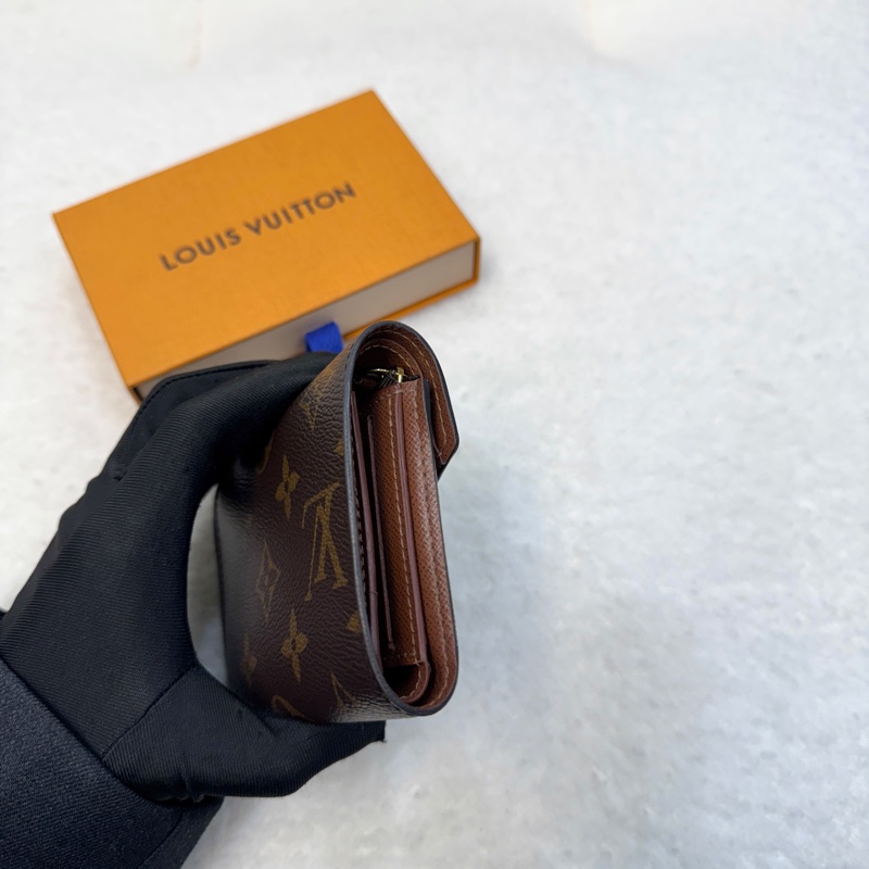 LouisVuitton路易威登LV原花Monogram咖啡色Victorine三折短夾錢包M62472-3