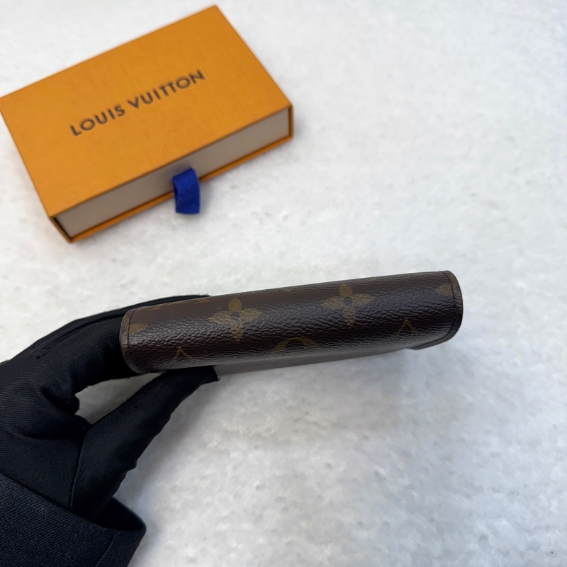 LouisVuitton路易威登LV原花Monogram咖啡色Victorine三折短夾錢包M62472-5