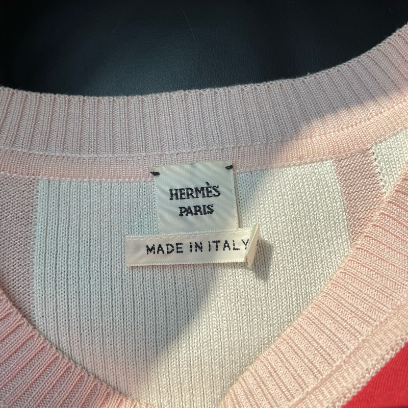 99新/Hermes/愛馬仕/真絲拼接針織衫/34碼-4