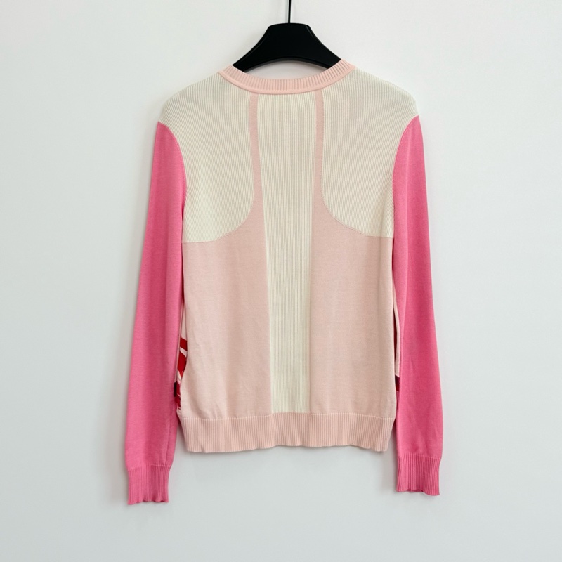 99新/Hermes/愛馬仕/真絲拼接針織衫/34碼-8