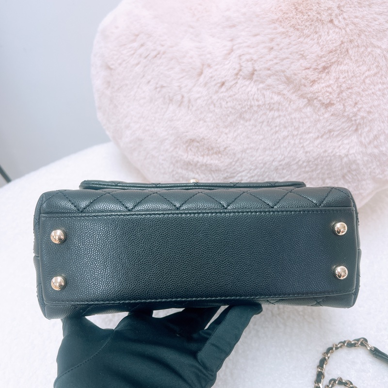 Chanel coco handle 黑金牛皮小號手柄包-1